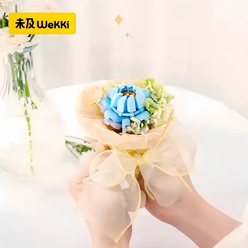 باقة أبدية تجميع اللبنات Kawaii أنيمي الكرتون نموذج سطح المكتب تحصيل الحلي هدايا عيد الأطفال