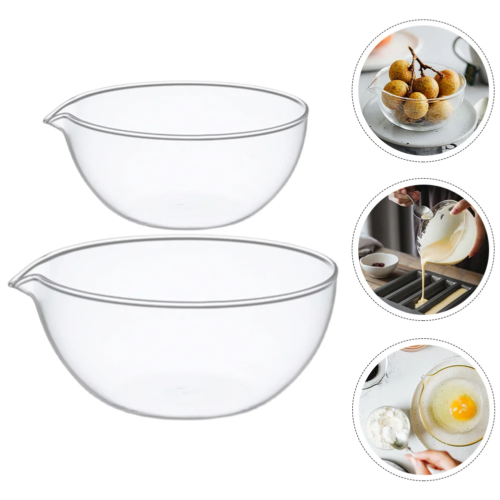 

2 Pcs Sauce Dipping Bowl Glass Dessert Bowls Glass Dipping Bowls Baking Glass Bowl Kids Terrarium Soup Bowl Glass Mixing Bowl