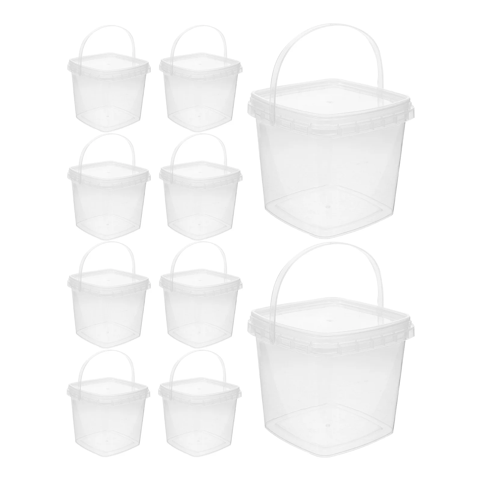 

10 Pcs Ice Cream Bucket Storage Mini Container Tub Containers Pail with Lids Cover