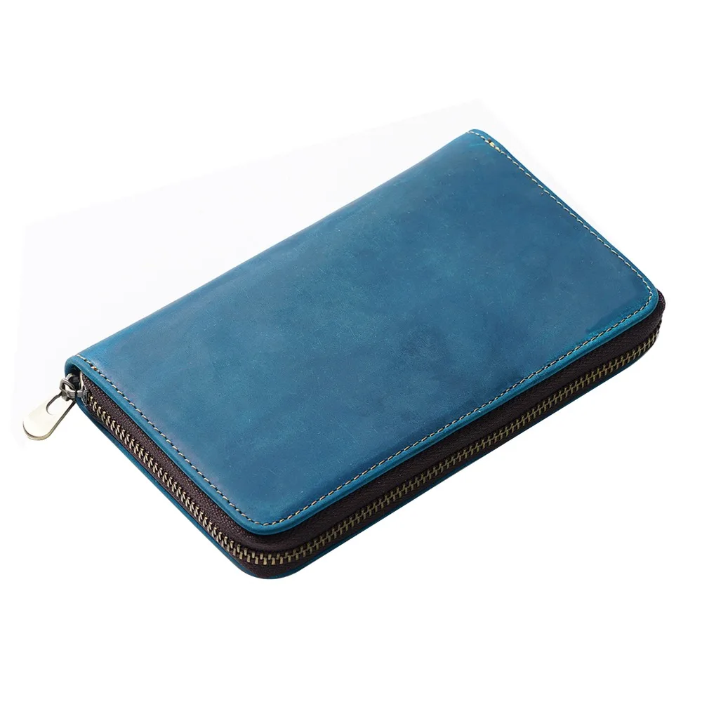 

Cowhide Leather Pencil Case Mesh Storage Space Elastic Pen Insertion Pen Pouch Zipper Waterproof Stationery Storage Organizer