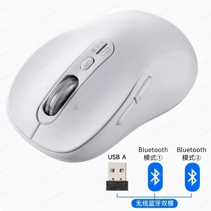 Wireless Bluetooth mouse 3-mode charging mute can be customized button computer office four-way scroll wheel