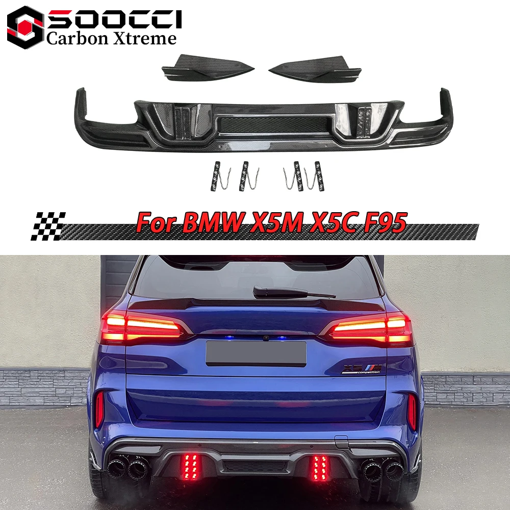 

LD Style Carbon Fiber Rear Diffuser Lip for BMW X5M F95 X5C 2019-2023 Rear Bumper Lip Splitter Spoiler Competition Package