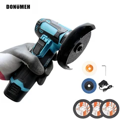 DONUMEH Angle Grinder 12V Mini  Cordless Rechargeable Battery Polishing Grinding Machine Diamond Cutting Electric Power Tools