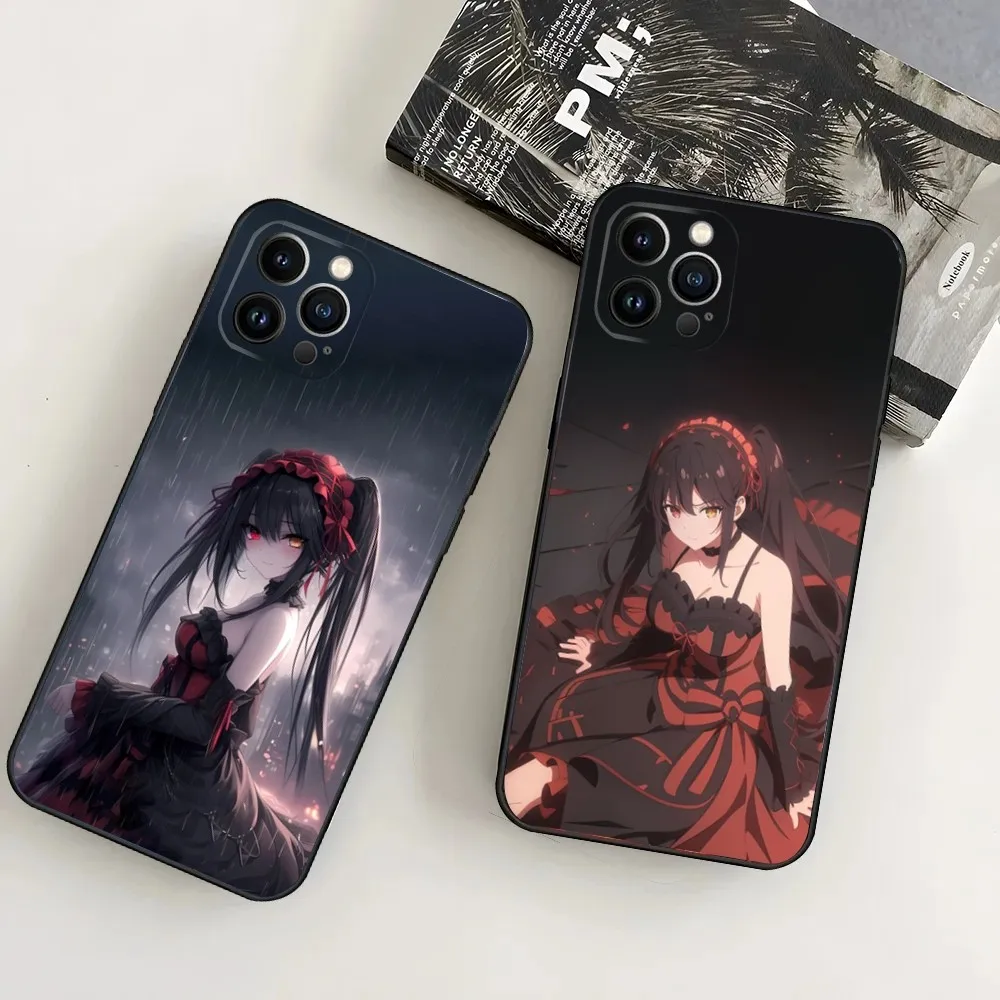 

Date a live Tokisaki Kurumi Phone Case For iPhone16,15,14,13,12 Mini 11 Pro XR,X,XS,MAX 7,8 Plus Silicone Cover Soft Black