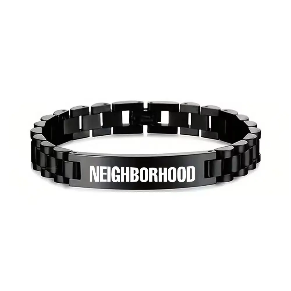 NEIGHBORHOOD Titanstahl-Armband, Trendiges Cooles Accessoire für den Alltag, Unisex-Armband im Paarstil – Detail 1