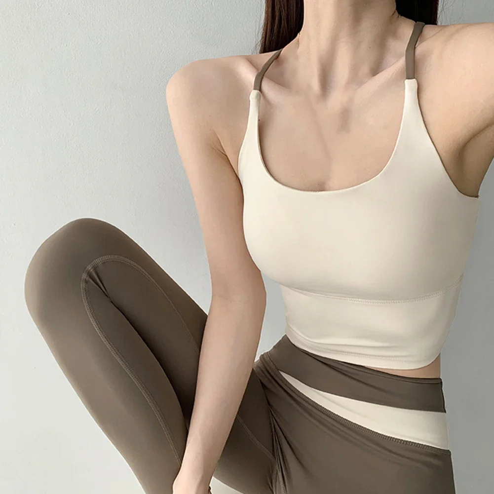 Blue Quick-drying Yoga Vest Quick-dry Running Top For Women Slim Fit For All Seasons Slightly Elastic Material