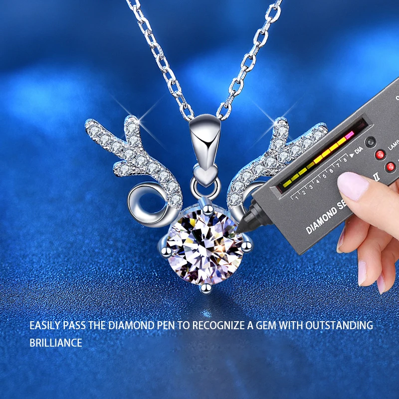 

Yilu Lu Has You, 925 Sterling Silver Moissanite Pendant Necklace for Ladies,Ins Simple Collarbone Chain. Christmas Gift Jewelry