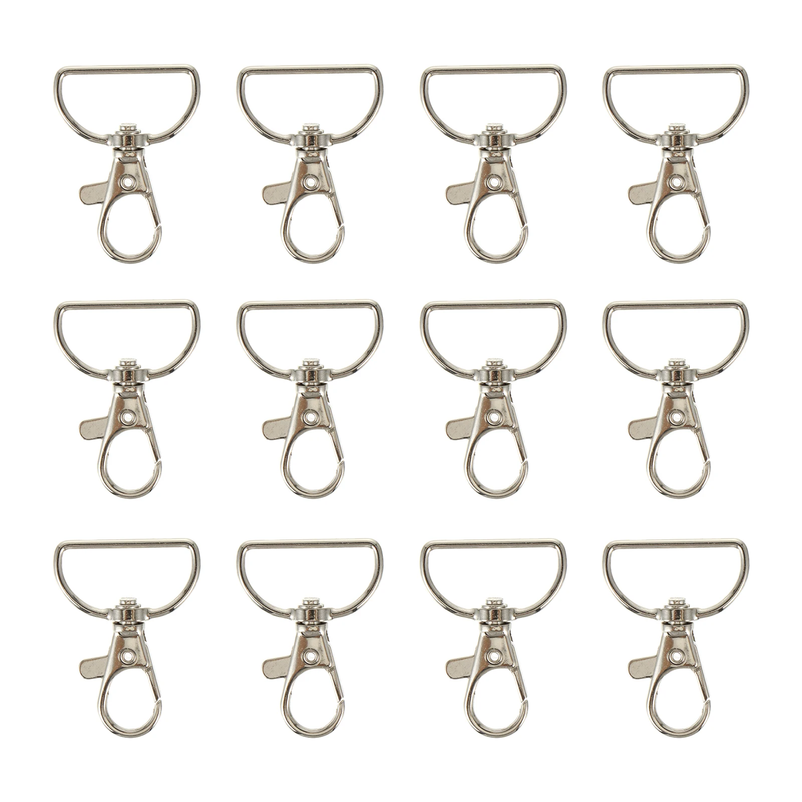 12 pezzi portachiavi chiusura a moschettone in metallo artiglio moschettoni cordino fibbia nastro zaino gancio durevole girevole a 360 gradi fai da te