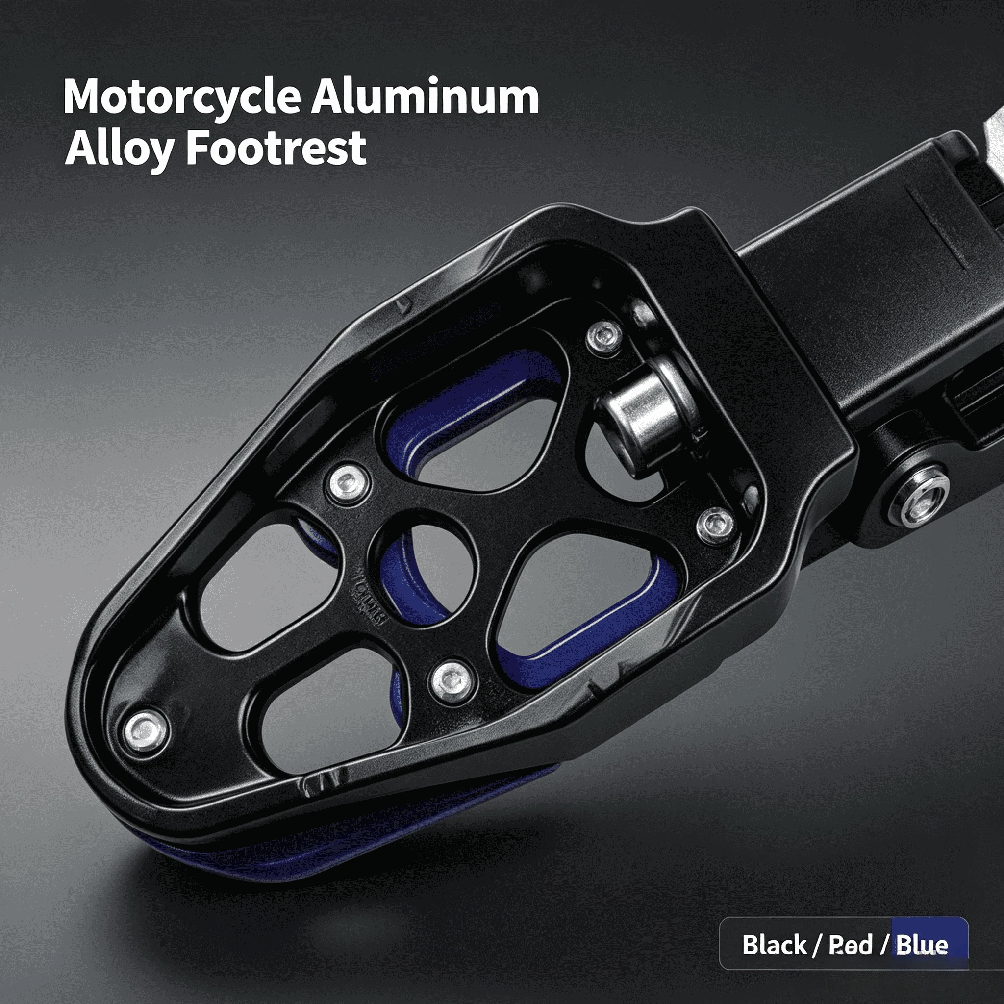 1 Pair Universal Motorcycle Aluminum Alloy Footrest Non‑Slip Pedal Modification Accessories Black Red Blue White view 4