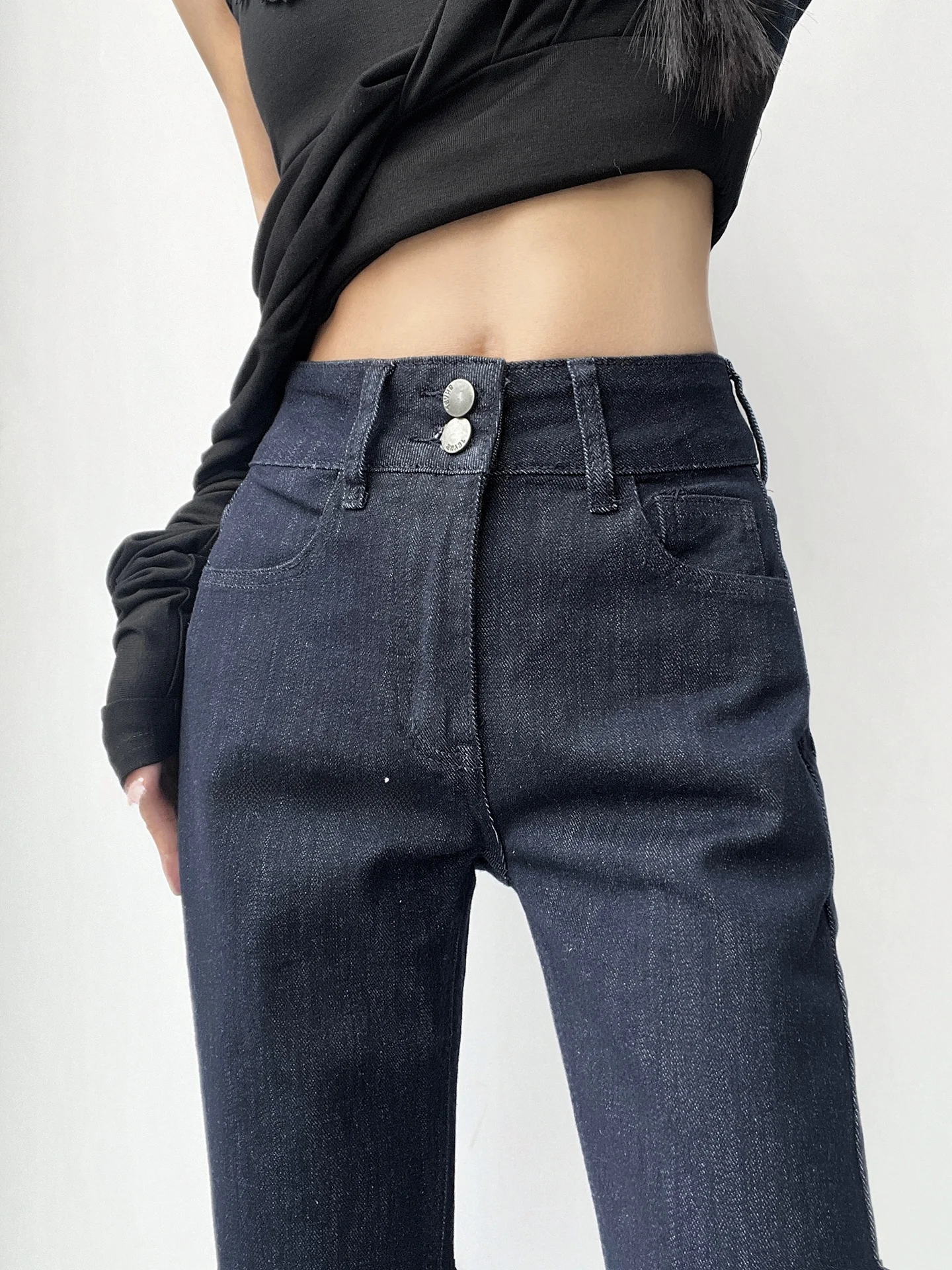

Slimming Micro-flared Denim Jeans Women's Spring New Style Hot Girl Low Waist Elastic Hoof Pants Casual High Waist Jeans