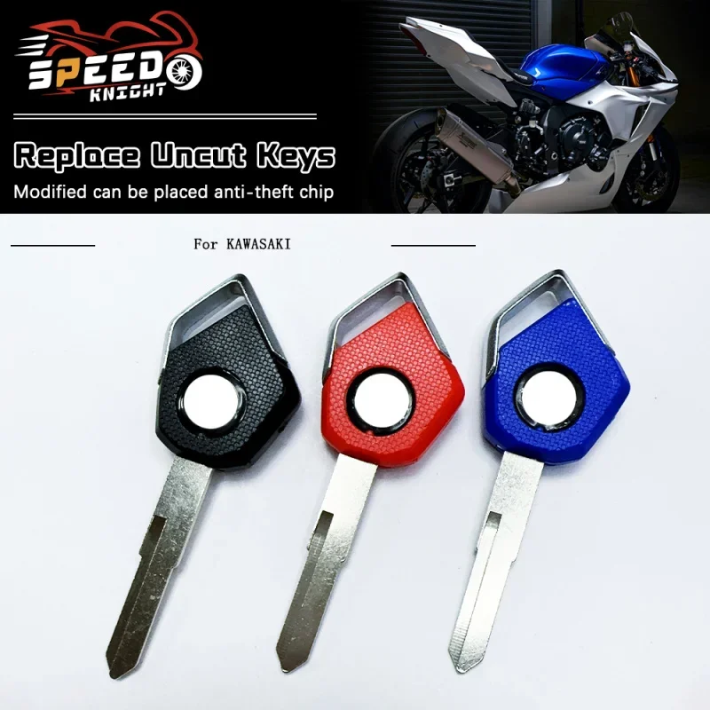 for Kawasaki Ninja H2 H2R ZX6R ZX10R zzr400 Z750 Z800 Z1000 Versys er6n er6f 60PCs new blank key motorcycle replace uncut keys