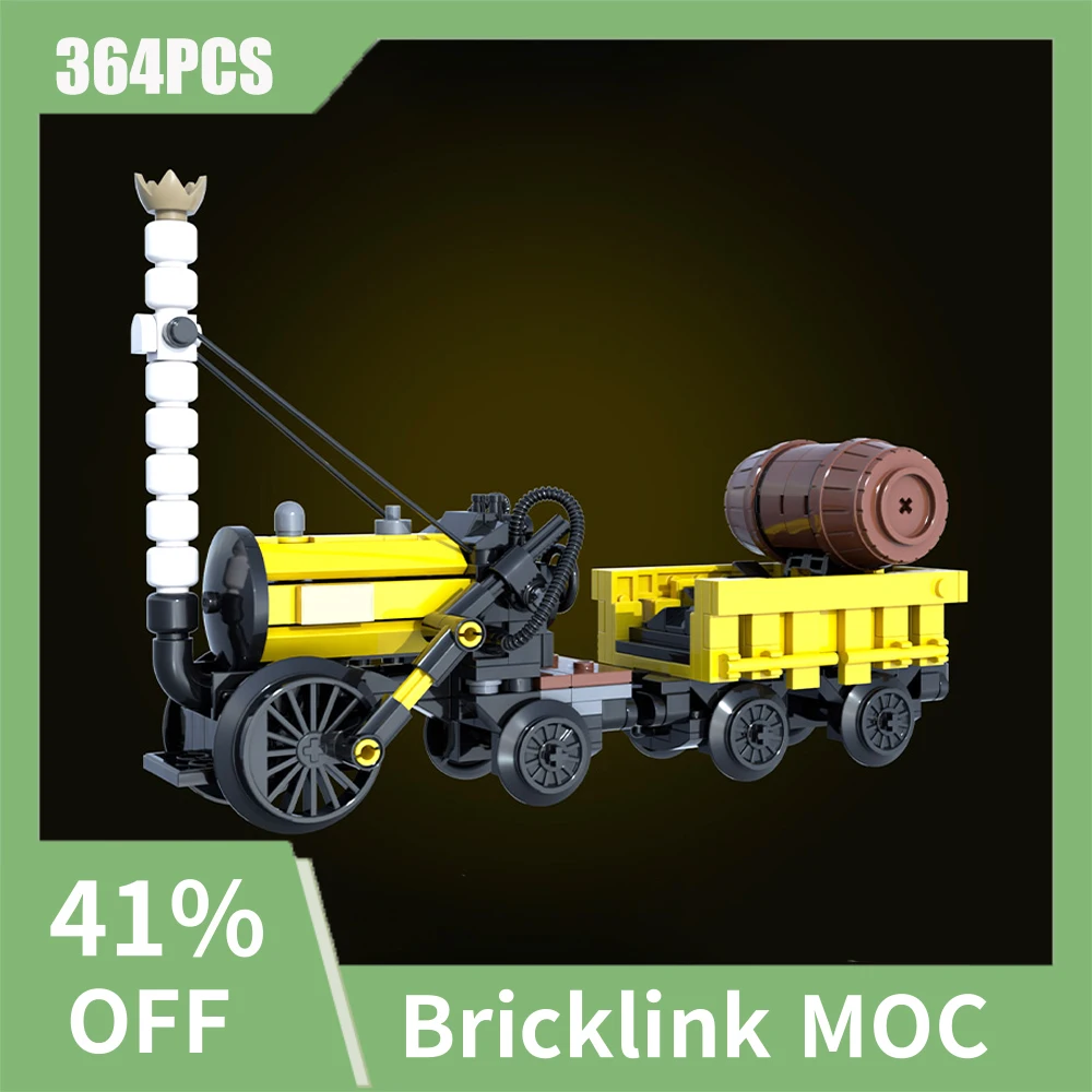 NEW 364PCS MOC city industrial Stephenson\'s Rocket steam train wagon model DIY creative ideas Child Toy Gift technology Blocks