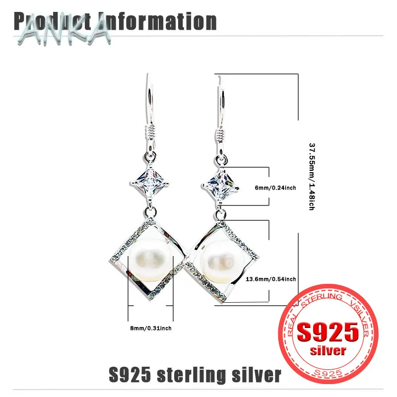 S925 sterling silver earrings pearl earrings OL style temperament style women's earrings