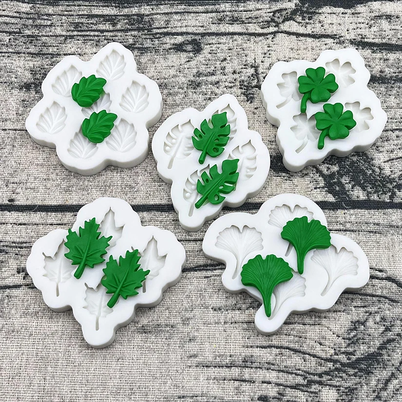 Ginkgo Palm Monstera Deliciosa Ahornblatt Silikon Sugarcraft Form Harz Werkzeuge Cupcake Backform Fondant Kuchen Dekorieren Werkzeuge – Detail 2