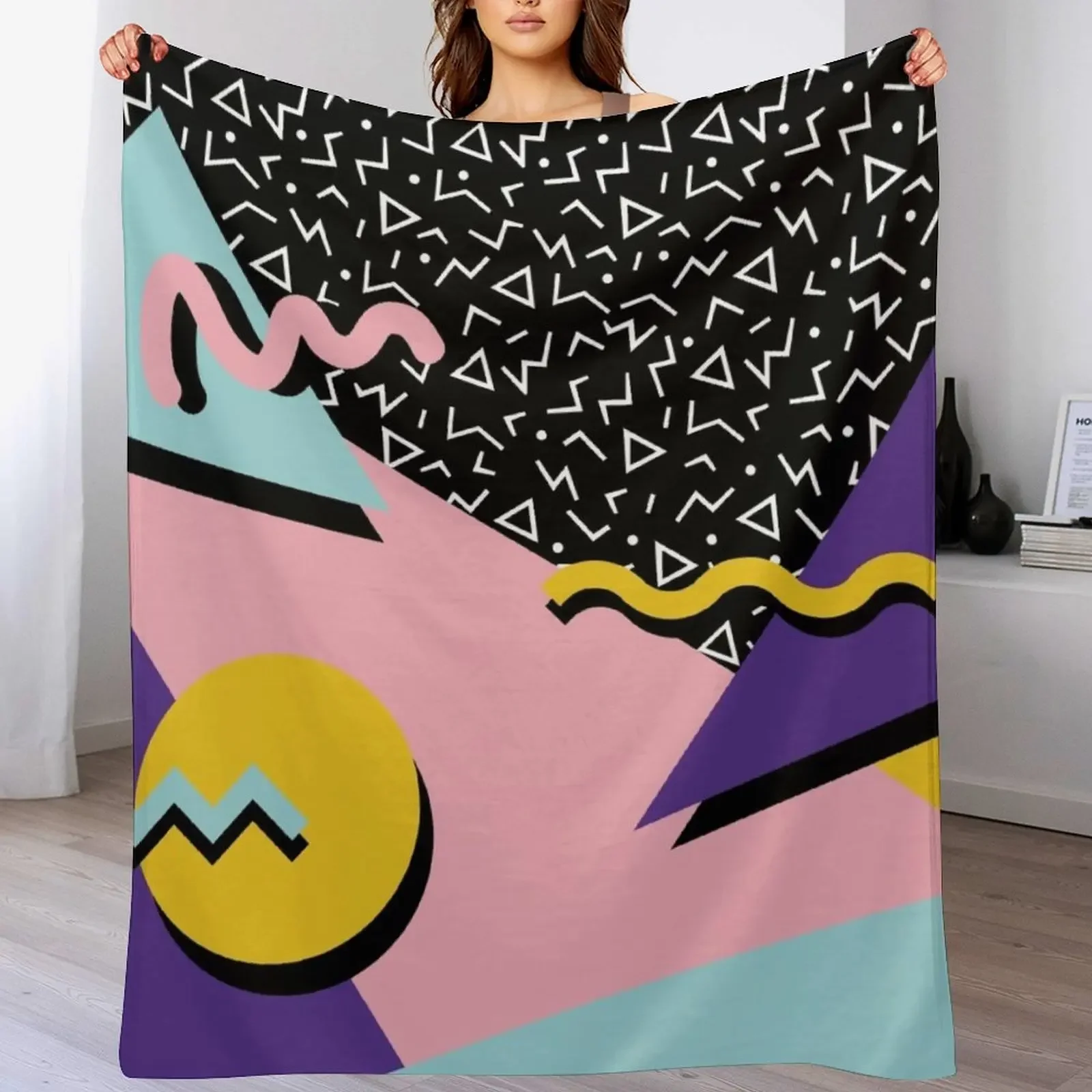 

Memphis Pattern 20 - Retro 90s / 80s Throw Blanket christmas gifts Soft Plush Plaid Camping for babies Blankets