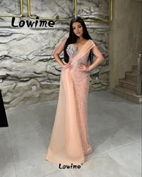 2024 Modern Crystals Mermaid Prom Dresses Long Wedding Party Dress Engagement Gowns Side Train Beads Sequined Women Evening Gown