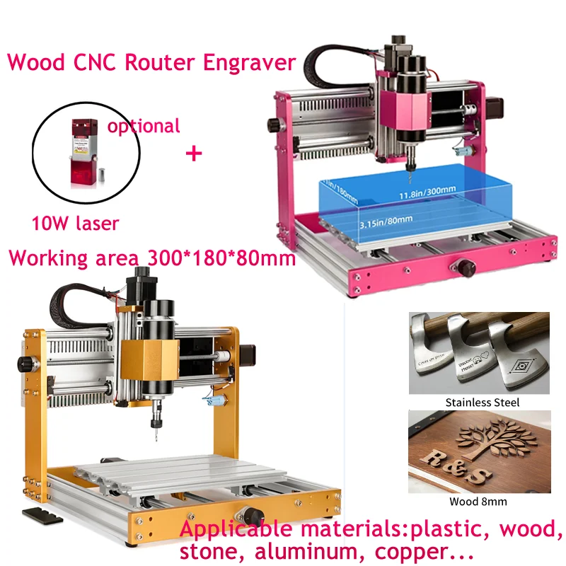 

500W Desktop Wood CNC Router Engraver CNC 3018 Plus Nema17 Stepper Motors With Limit Switch Emergency