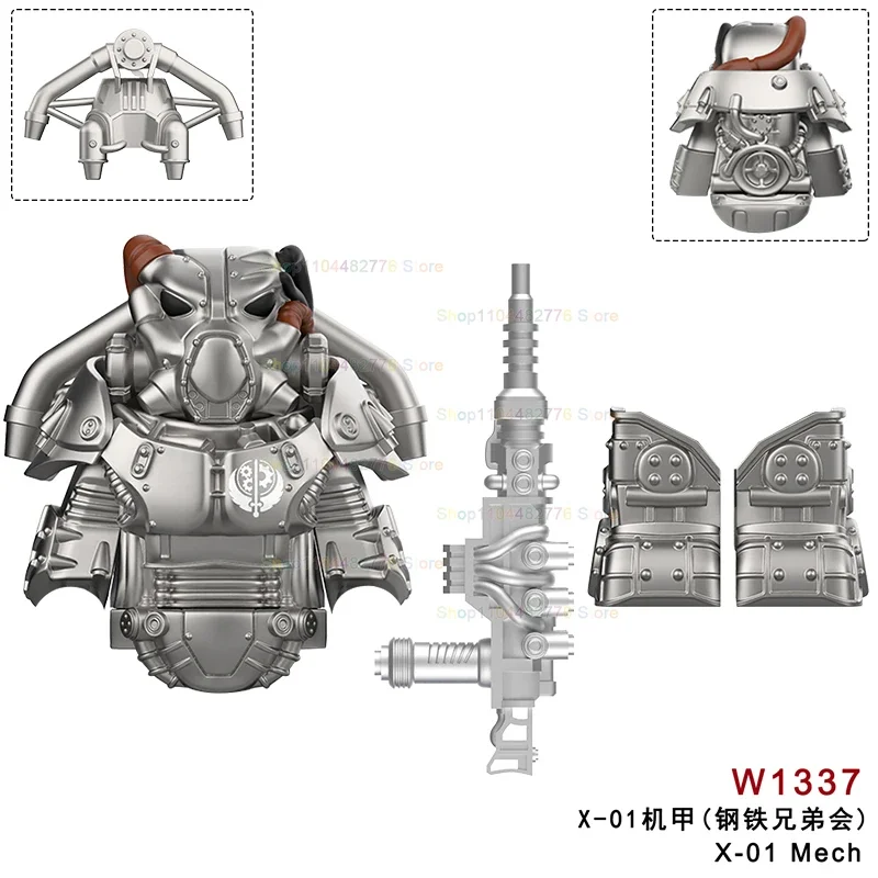 MOC Warriors جنود الدرع الثقيل اللبنات اكسسوارات عمل أرقام نماذج لعب للأطفال مهرجان الهدايا W1336 W1337