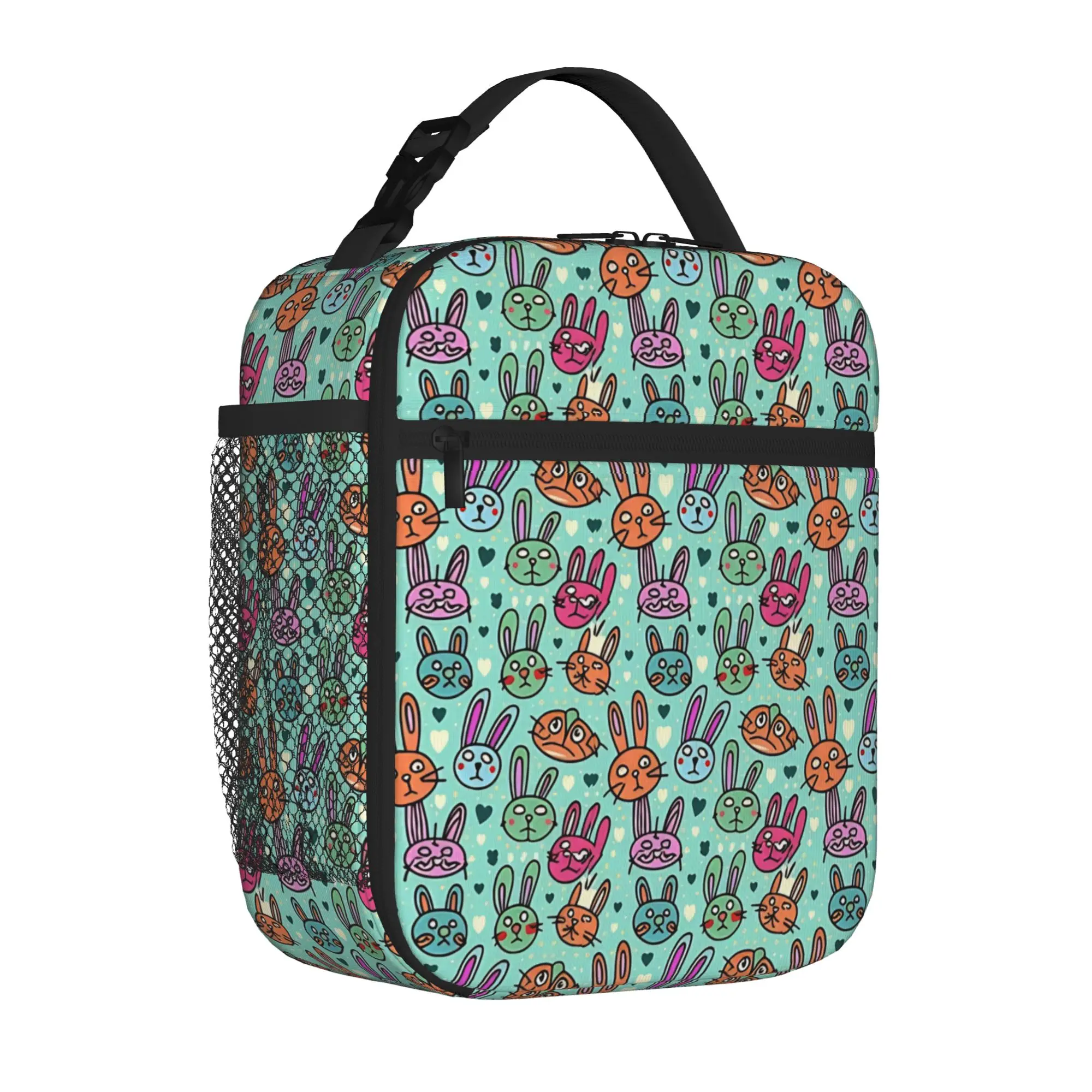 1 Piece Zipper Closure cute Storage Bag Pocket Bunny School Lunch Food Box Reusable For Lunch Food Bag