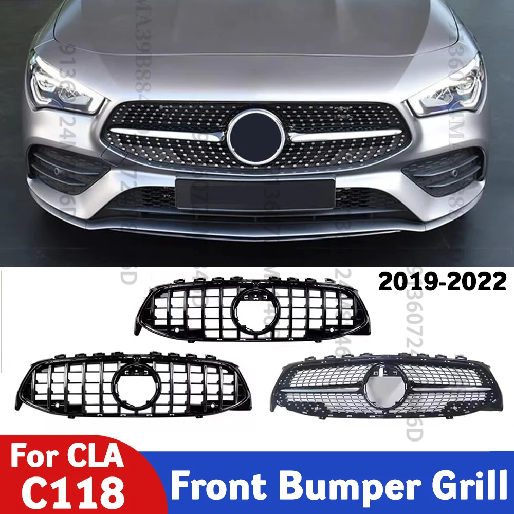 

2019-2022 Алмазная решетка переднего бампера подходит для Mercedes Benz CLA C118 W118 GT 180 200 250 220 модификация передней панели автомобиля