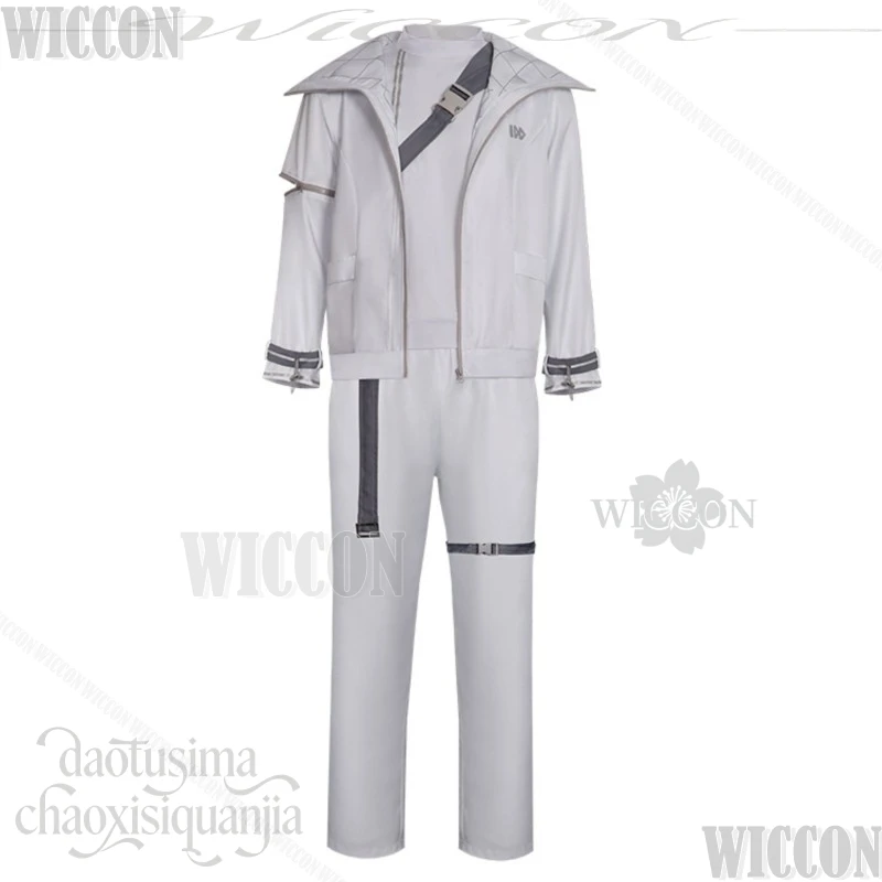 Anime Game Project Sekai アクセラレイト Costume Aoyagi Toya Cosplay White Punk Fashion Coat Pants Alternate Hair Color Navidad Carnival view 3