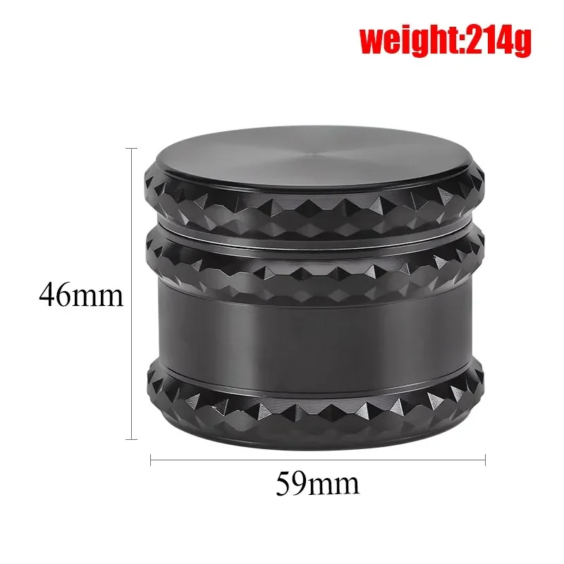 1PC Manual Black Herb Spice Grinder 4-Layer 60MM Grinders for Smoking Tools  Pipas Fumar