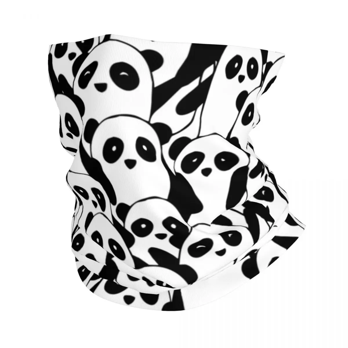 Urso panda Bandana impressa para homens e mulheres, capa do pescoço bonito, Headwear ao ar livre, lenço adulto, lenço panda, à prova de vento