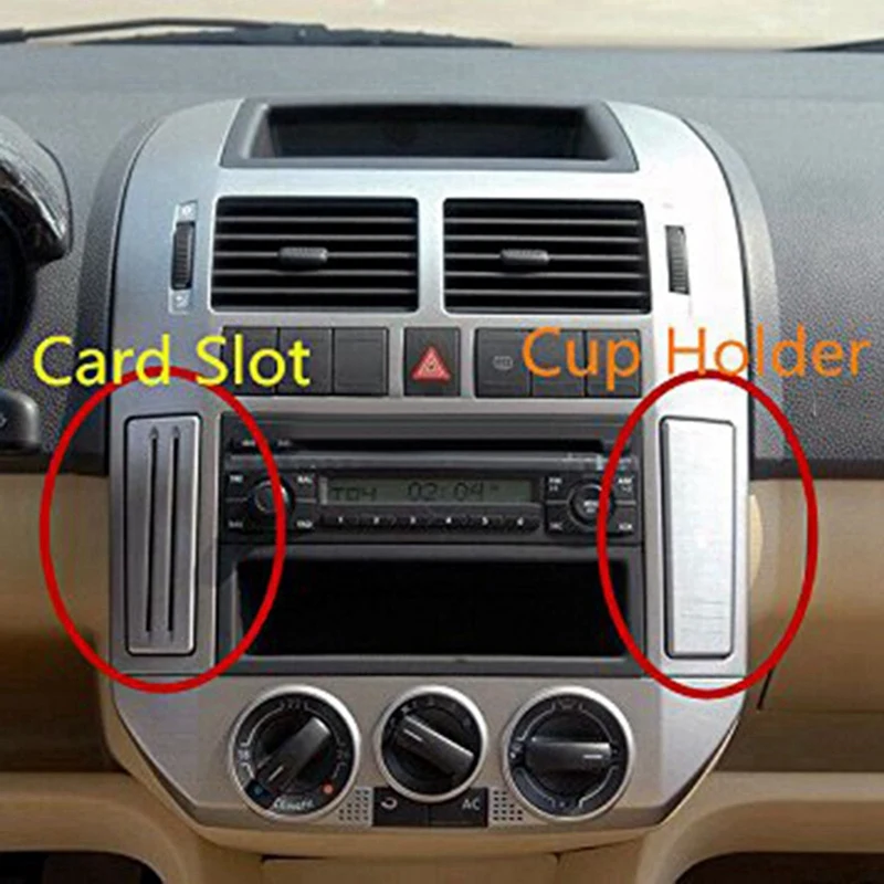 8X Car Center Console Cup Holder Card Slot For-Polo 9N 2002 2003 2004 2005 2006 2007 2008 2009 2010 6Q0 858 602