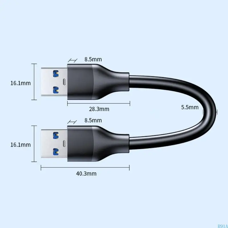 R91A High Performances USB3.0 A to A Cable for Printers, Modems Computers External Devices Data Transmission Wire 25cm/50cm