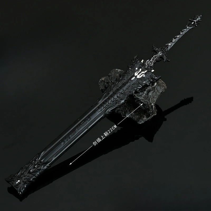 JX3 لعبة على الانترنت السيف الطرفي لقمع الأسلحة المعدنية الشريرة نموذج مع Scabbard تأثيري الدعائم الحلي الهدايا ألعاب للأولاد