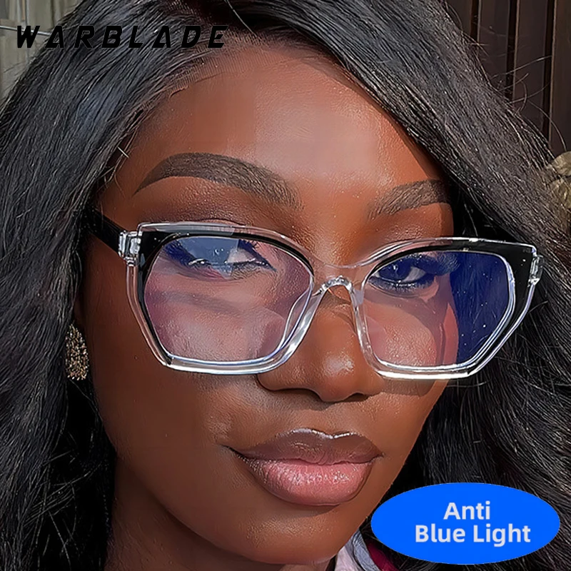 

Vintage Oversized Square Frame Women Men Optical Eyewear Trend Brand Computer For Office Work TR90 Anti-Blue Light Eyeglasses
