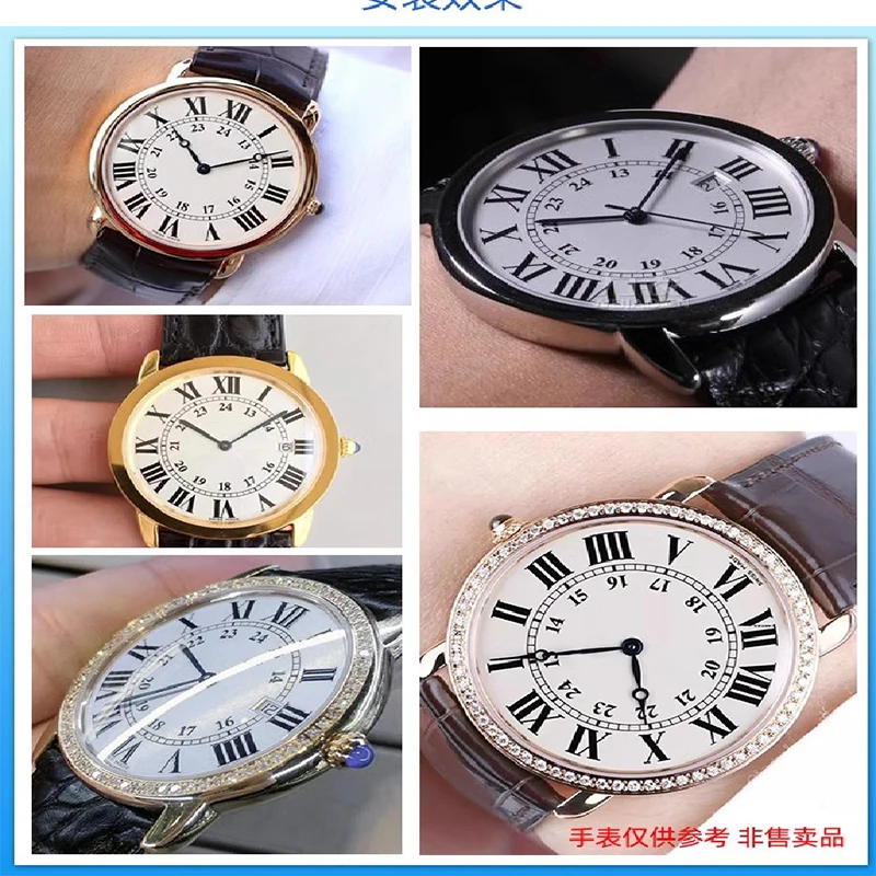 Para reloj Cartier London WR000451 W6700255 W6701005 WSRN0012 W6701009 espejo máscara redonda cristal de zafiro 36 42mm Dial reloj espejo