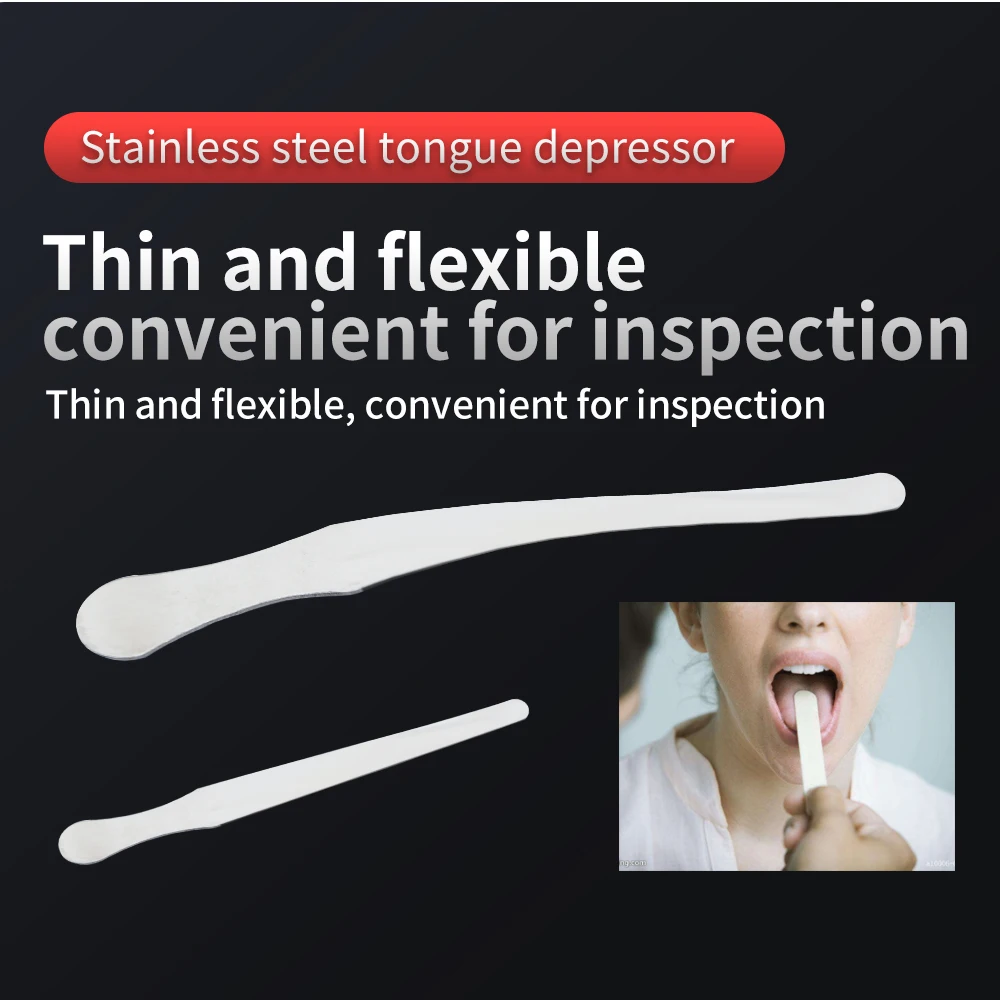 خافض لسان من الفولاذ المقاوم للصدأ ، ملعقة شمع طبي ، طقم عصي خافض لسان ، معدات فحص الفم ، رعاية طبية للطبيب