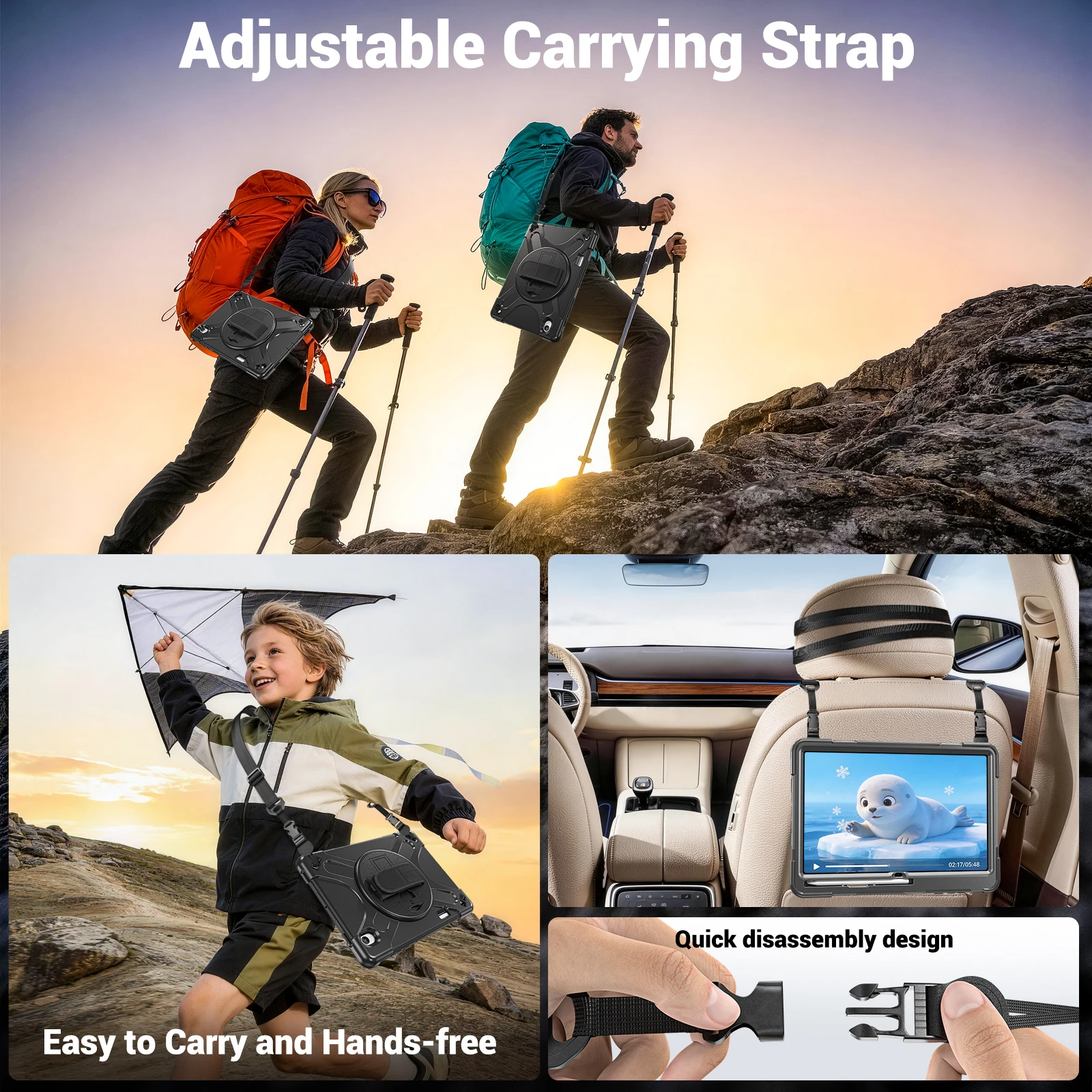 360 Rotatable Rugged Case For Samsung Galaxy Tab S12 Plus 2026 12.4 inch SM-X840 SM-X846 Heavy Duty Hybrid Kickstand Armor Cover