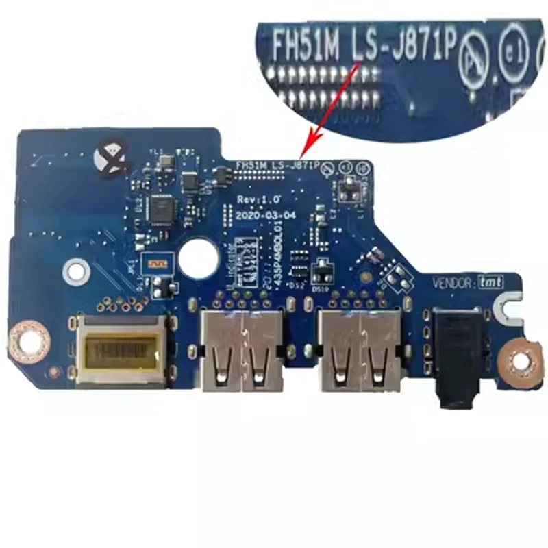 FH51M LS-J871P For Acer Nitro 5 AN515-55-53AG A515-44 AN515-57 USB ENTERNET Audio Board With Cable High Quality