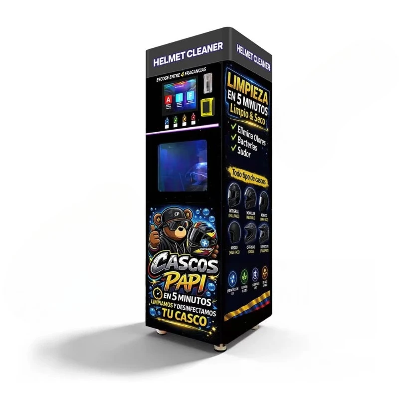 FL Helmet Cleaning Machine Smart Touch Screen Vending Unit High Pressure Spray for Bike Rental Station Customized
