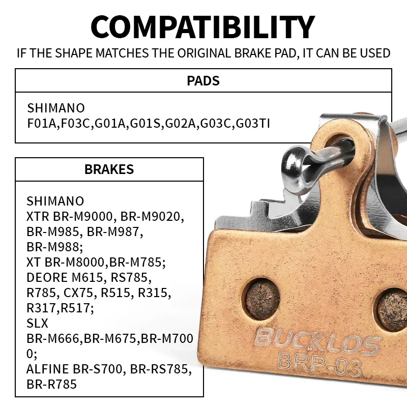BUCKLOS Sintermetall MTB Bremsbeläge für G01S G05S Fahrrad Hydraulische Scheibenbremsbeläge Metallic Fahrrad Bremsbelag Mountainbike Teil