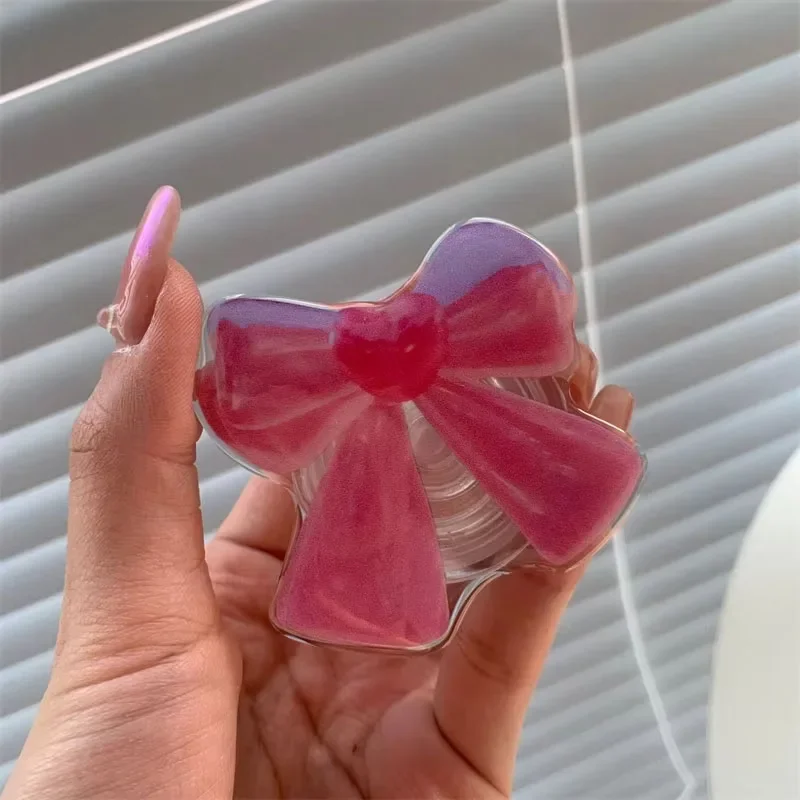 Korean Cute Cartoon Black Bowknot Griptok Bracket For iPhone 17 Samsung Universal Phone Accessories Phone Holder Grip Tok Stand