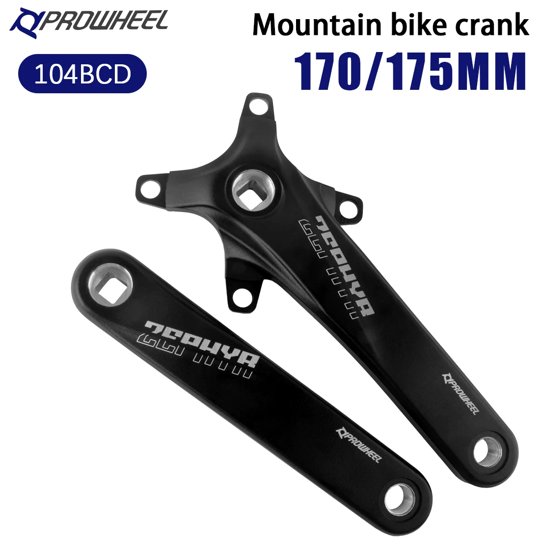 

Prowheel MTB Square Hole Crank 170 175mm Mountain Bicycle Sprocket 104BCD 8 9 10 11 12 Speed Crank Arm Cycling Part