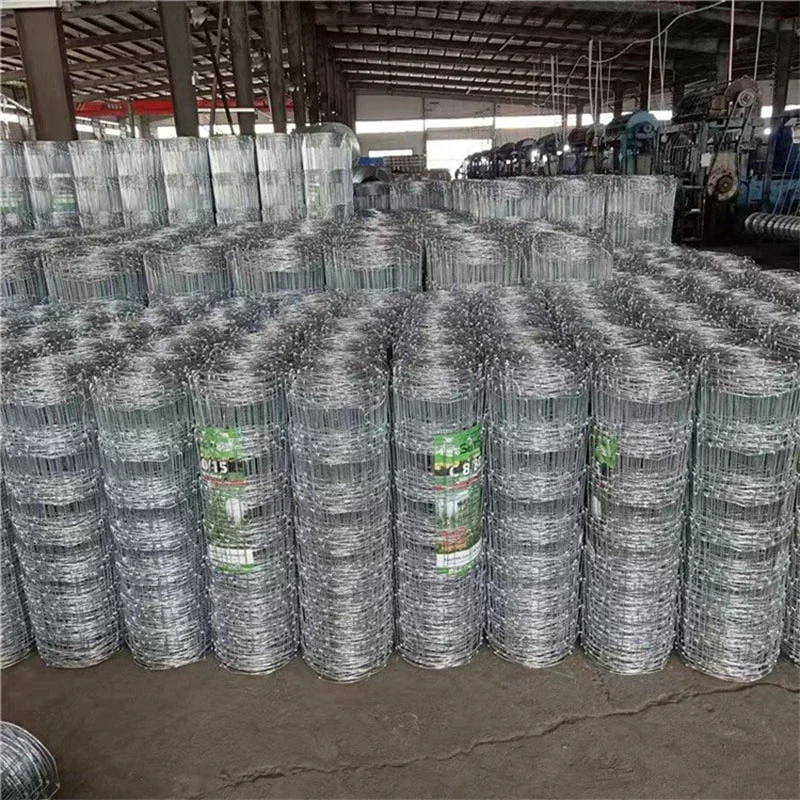1.5Mx50M 100m Galvanized Fixed Knot Wire Mesh Farm Fence 8Ft Tall Farm Cattle Fence Curved Garden Wire Mesh Panel Farm Fencing