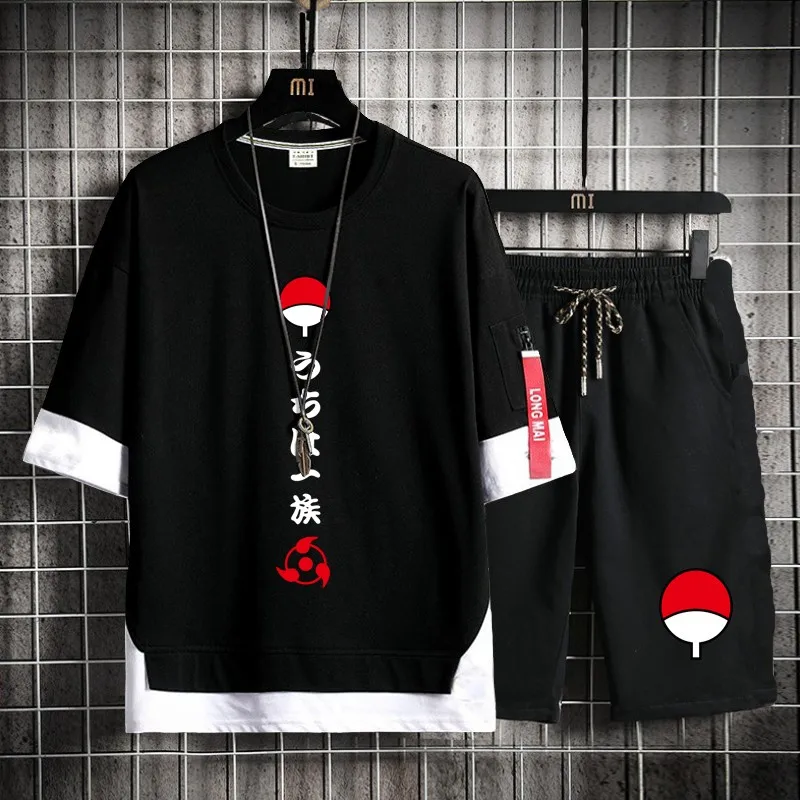 

Fashion Summer Short-sleeved T-shirts Anime NARUTO Uchiha Itachi Sasuke Cosplay Costume For Men Women Boy Girl Halloween Gift