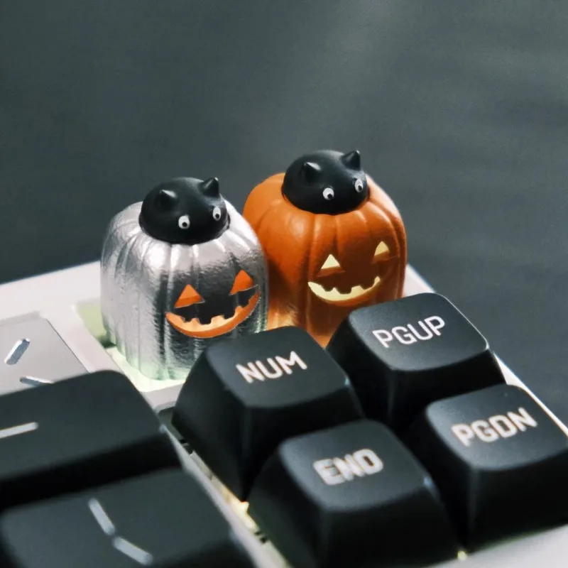 

Halloween Pumpkin Lantern Translucent Keycaps 3D Printed Customized 1U Resin Keyboard Cap for Mechanical Keyboard Accessories MX