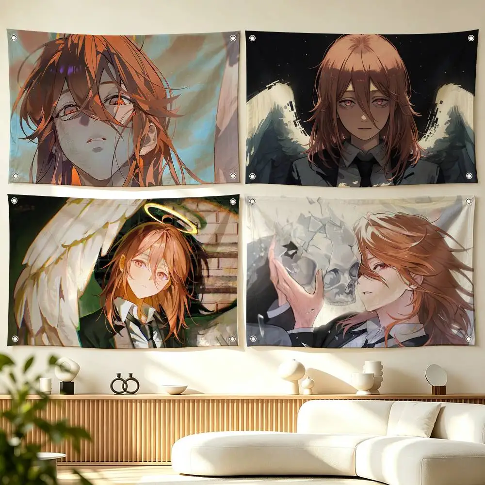 A-Angel D-Devil Chainsaw Man  Flag Suitable For Party Club Outdoor Interior Wall Decoration Banner Fans Gift