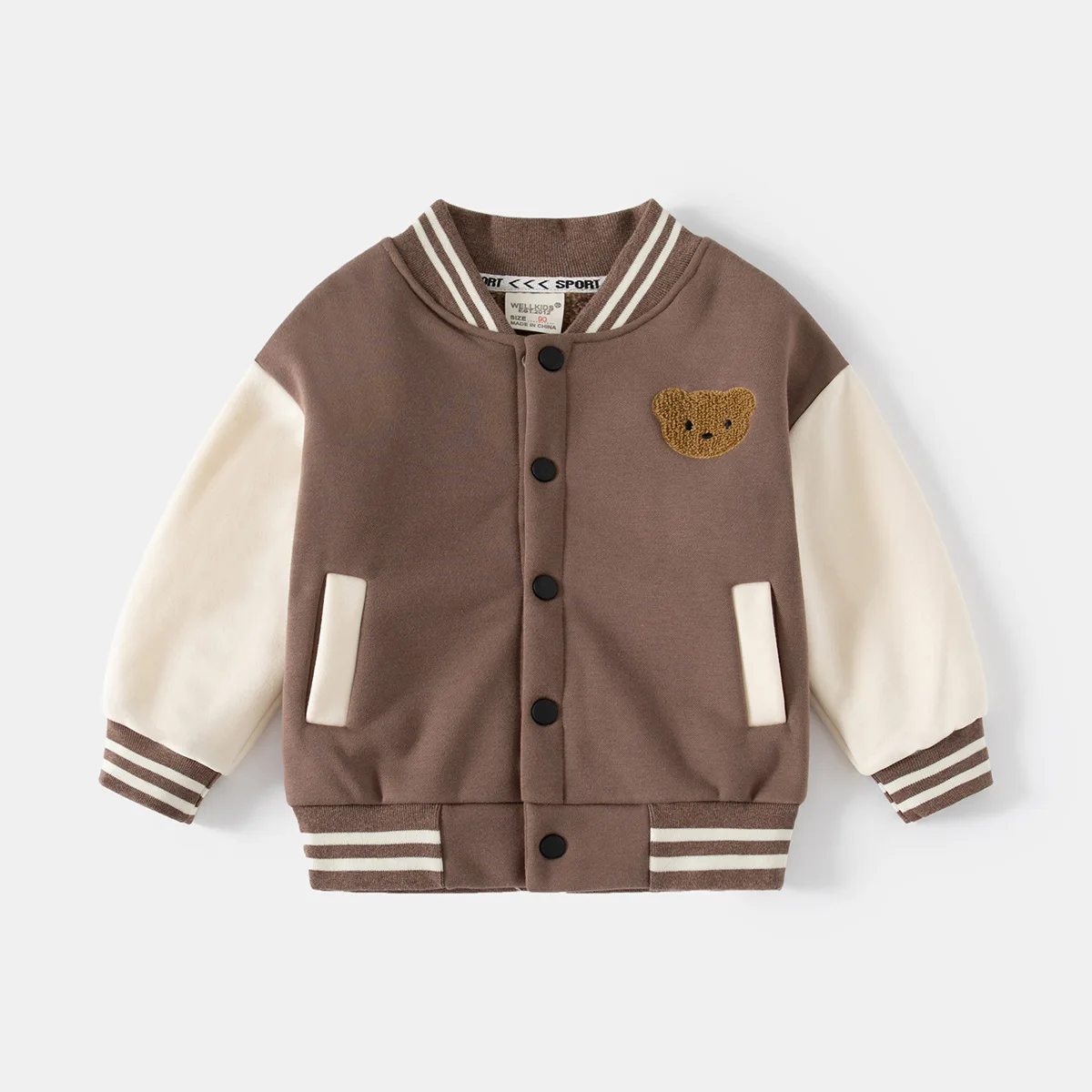 Children's Bomber Jacket For Boys Jacket Fashion Girls Bear Pattern Coat 2021 Autumn Korean Kids Cotton Outerwear Baby Clothes