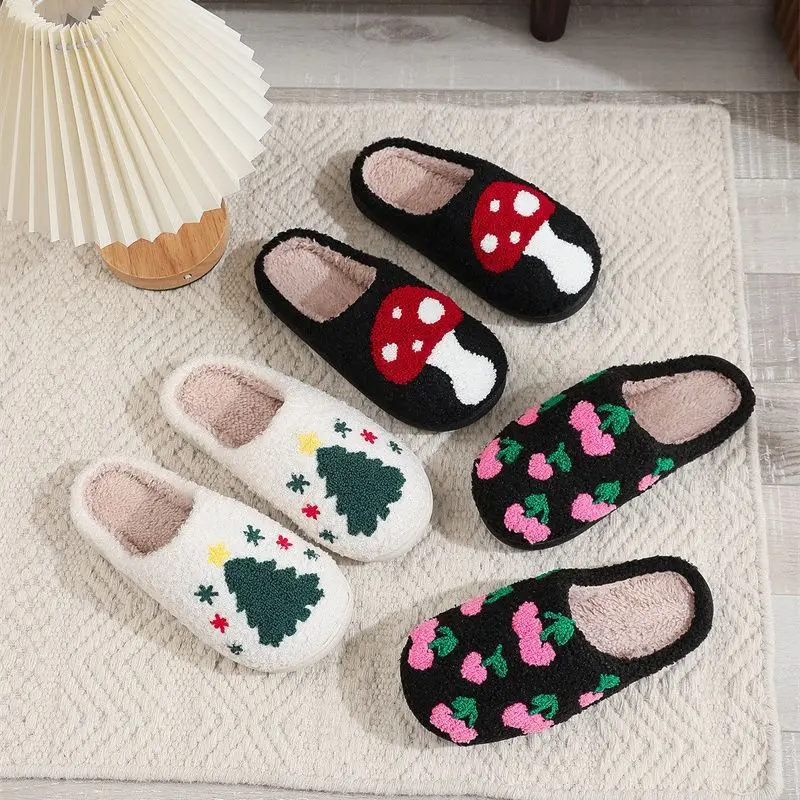 Winter Warm Plush Men Slippers Non Slip Soft Shoes Comfort Flat Heel Indoor Bedroom Couple's Slippers for Home Shoes in Autumn