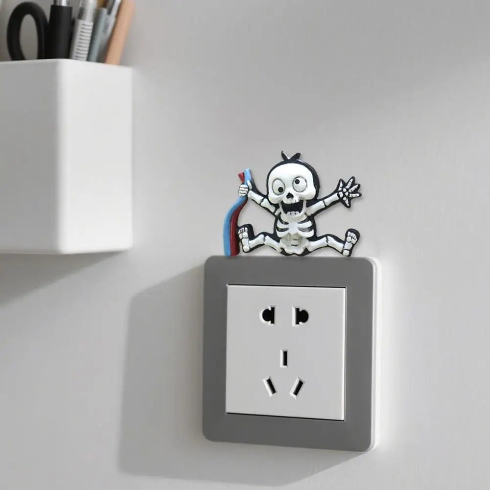 Electric Shock Skull Wall Sticker Halloween Wall Decoration 3d Skeleton Wall Decoration Electric Shock Halloween for Sockets