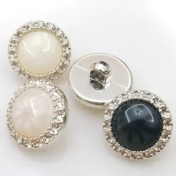 10pcs Fashionable Gold Color Buttons 17.5/21/25mm Round Plastic Shank Buttons Clothing Accessories