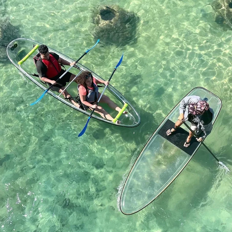 Transparent Crystal Kayak Reinforced Material Eco-Friendly 200kg Load Clear Kayaks
