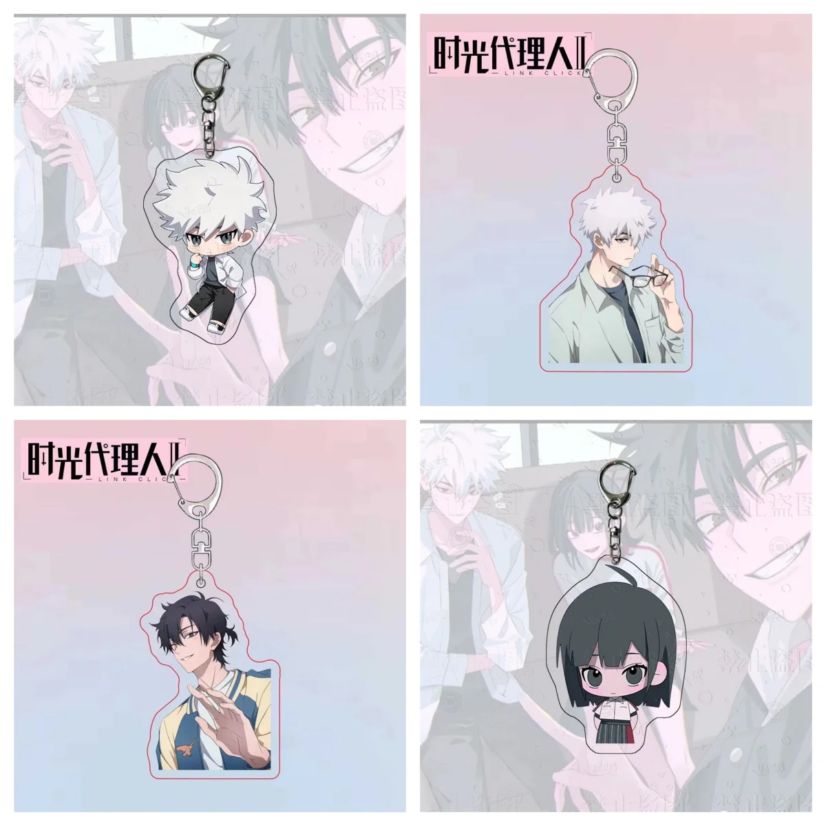 Anime Link Click Rin Charles Lucas Keychain Acrylic KeyChain  Kawaii Bag Pendent Cheng Xiaoshi Lu Guang Cartoon Keyring