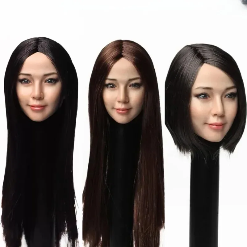 

SUPER DUCK SDH010 1/6 Asian Girl Head Sculpt PVC Carved Model for 12'' Tbleague Phicen JIAOUL Female Soldier Action BodyDoll